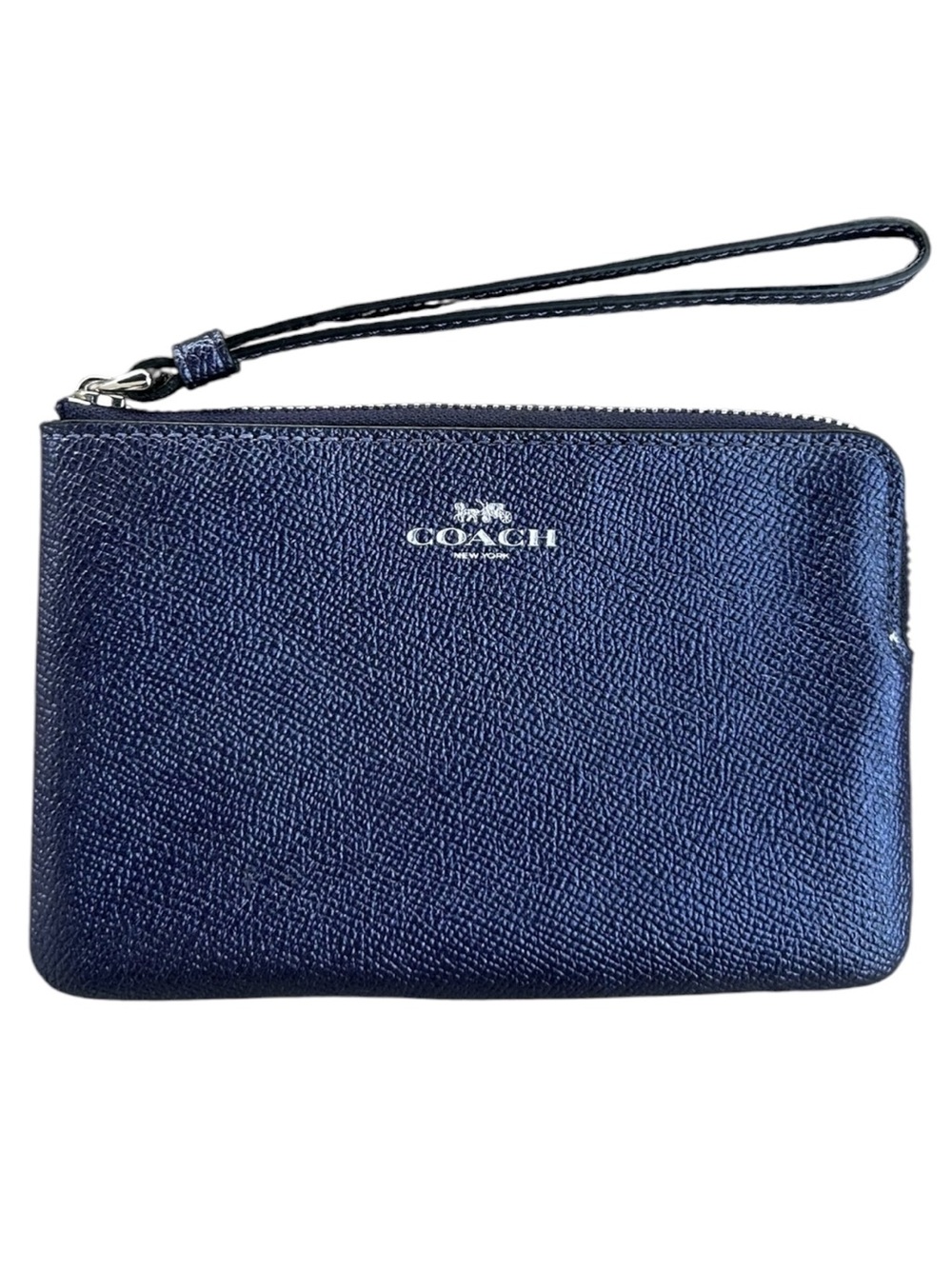 COACH Corner Zip Leather Wristlet